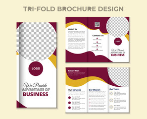 Modern tri fold business brochure Vector Design, Leaflet Design 