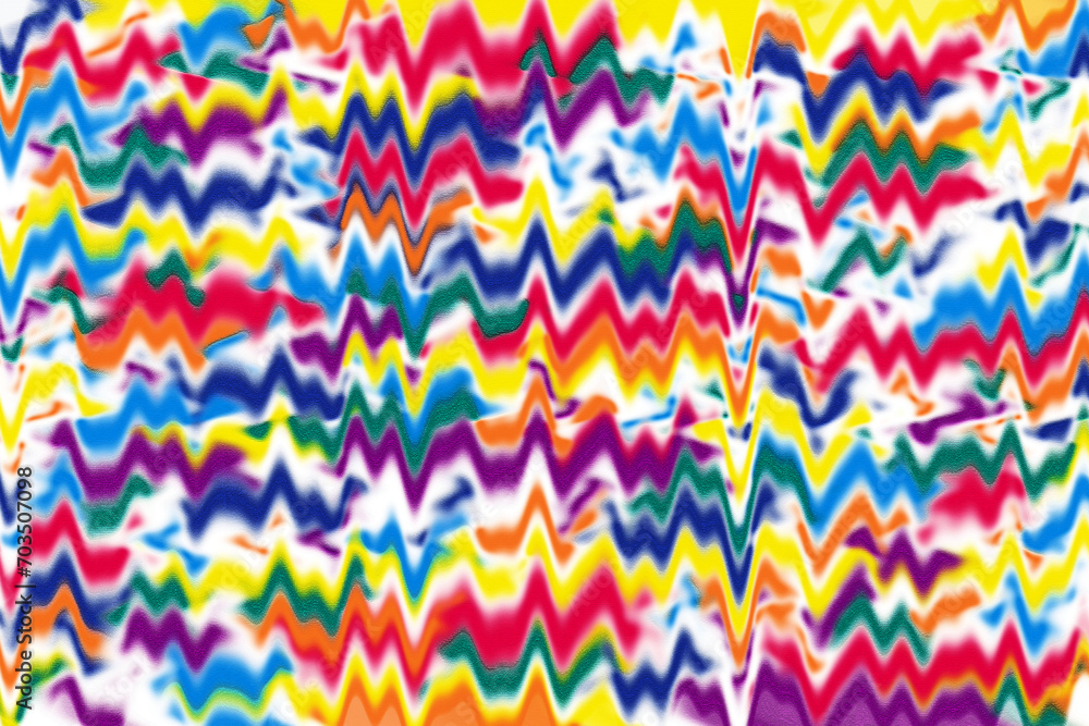 Poster colorful abstract texture with sound waves on a light background. zigzag bright abstract background.