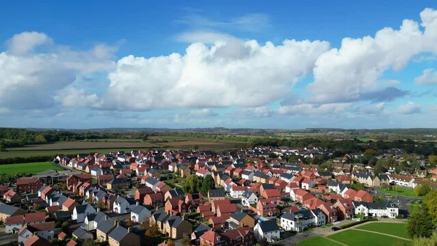 Aerial Time Lapse Footage of Northern Luton City of England UK