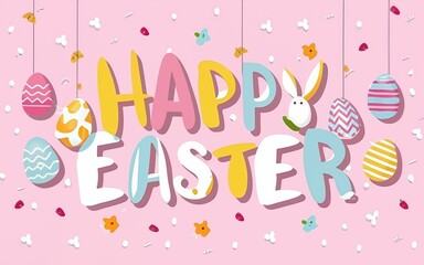 An Easter banner features a vibrant 3D render of colorful Easter eggs, creating a festive and joyful holiday illustration