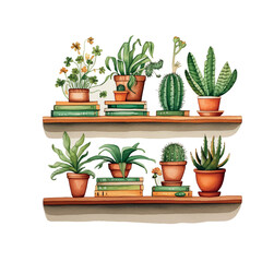 some plants have watercolor illustrations in the background, in the style of artifacts of online culture