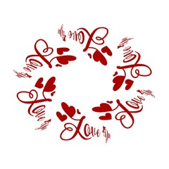 Love You, floral mandala seamless red valentine text . Not Generative AI it is my artwork.