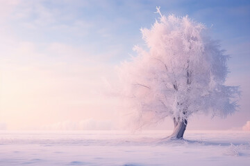 Obraz na płótnie Canvas Frosty Serenity: Snow-Kissed Forest