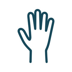Fototapeta premium Outstretched hand stock vector icon in linear style, monochrome.