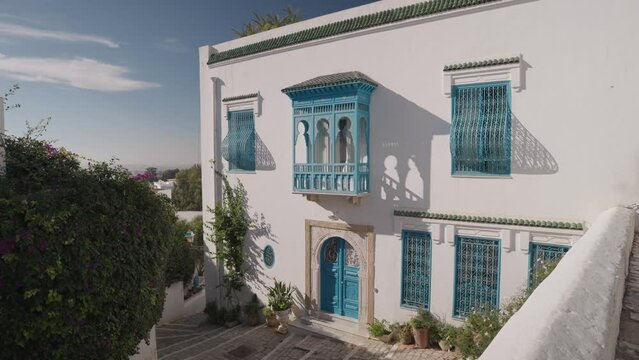 Walking on The Street of Sidi Bou Said, Tunisia - an Incredibly Charming Blue City Town