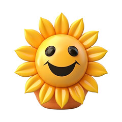 3d render icon of sunflower head cartoon plastic generative AI
