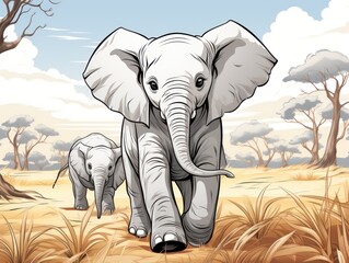 Picture for kids, elephant