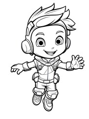 Coloring pages for kids, little children, cartoon style