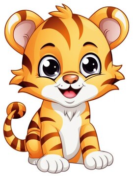 Picture for kids, happy little tiger