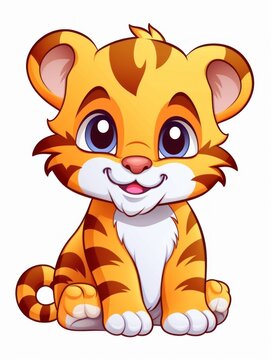 Picture for kids, happy little tiger