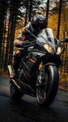 Naklejka premium motocross rider on a motorcycle