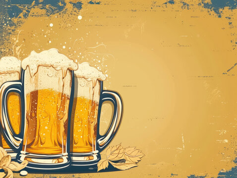 Beer poster design with frothy beer and text area for your text.
