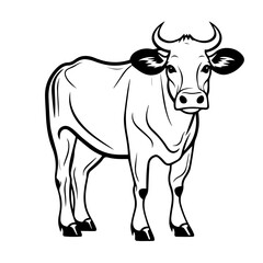 Elegant Cow Silhouette Vector Design