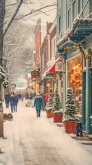 Fototapeta premium Vintage main street at Christmas