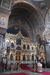 Fototapeta na wymiar Interior view of Uspensky Cathedral, Helsinki, Finland