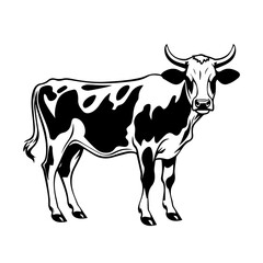 Elegant Cow Silhouette Vector Design