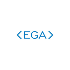 Fototapeta premium EGA name letters logo design timeless emblem brand identity logotype abstract minimalist monogram typography vector logo