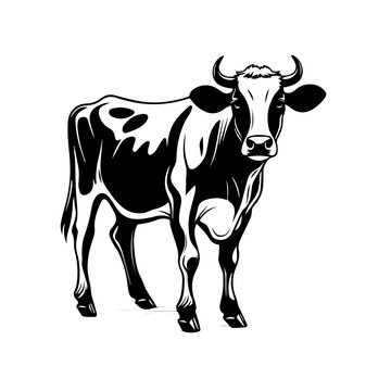 recommend clip art: Elegant Cow Silhouette Vector Design