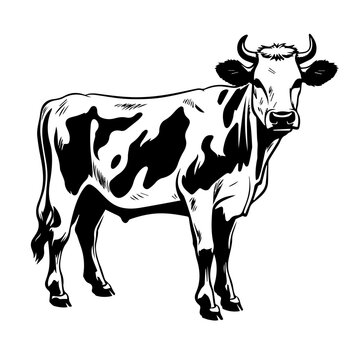 recommend clip art: Elegant Cow Silhouette Vector Design