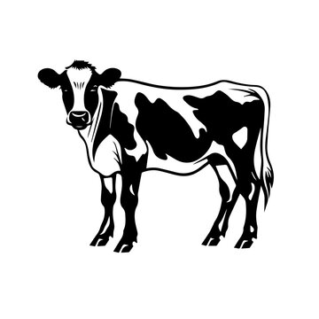 recommend clip art: Elegant Cow Silhouette Vector Design