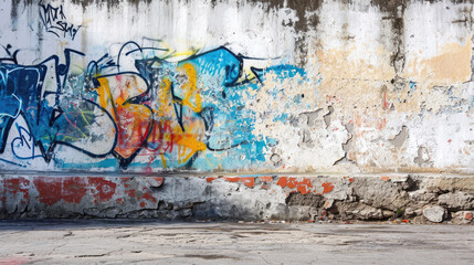 Graffiti on the wall. Street art concept. Abstract background.