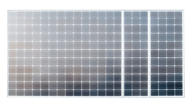 solar panel photographed from above, solar energy, green energy, isolated on a transparent background