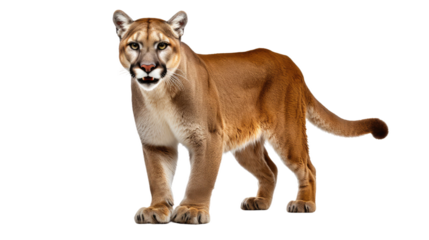  A cougar, isolated on white background