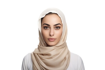 Arab woman isolated on transparent background. PNG file.