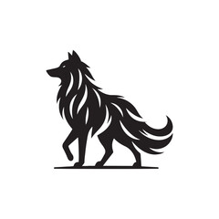 Intricate and powerful vector illustration featuring the captivating black wolf silhouette - wolf silhouette
