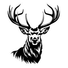 Majestic Elk Head Wildlife Vector Art