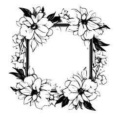 Elegant Floral Frame Botanical Vector Design
