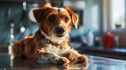 Canine Dermatology Consultation:  A veterinarian conducting a dermatology consultation for a dog, addressing skin conditions and allergies