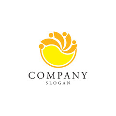 Obraz premium People logo design timeless emblem brand identity logotype abstract minimalist monogram typography vector logo