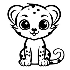 Adorable Kawaii Cheetah Cartoon Vector