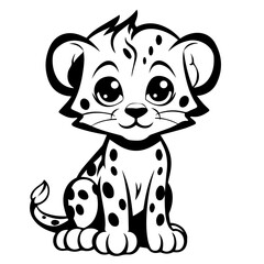 Adorable Kawaii Cheetah Cartoon Vector