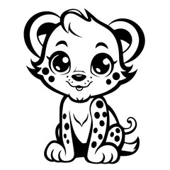 Adorable Kawaii Cheetah Cartoon Vector