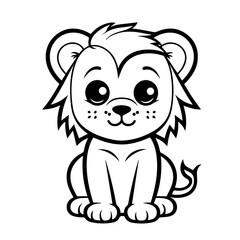 Delightful Kawaii Lion Cub Vector Illustration