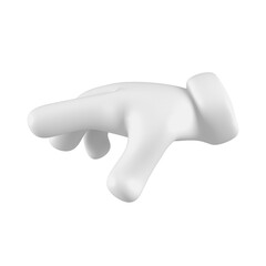 White emoji hand taking or giving gesture. Isolated close up icon, symbol, signal and sign. 3d rendering.
