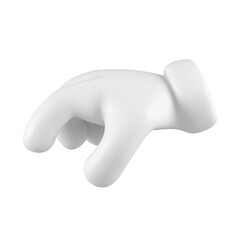 White emoji taking or giving hand. Isolated close up gesture icon, symbol, signal and sign. 3d rendering.