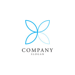 Innovative flower logo design timeless emblem brand identity logotype abstract minimalist monogram typography vector logo