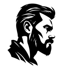 Stylized Male Face Portrait Vector