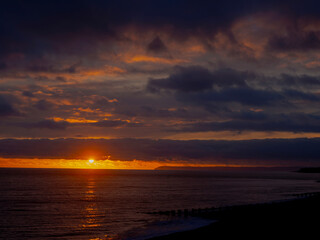 Fototapeta na wymiar January Coastal Sunset.