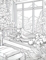 Fototapeta premium Coloring book page