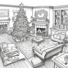 Fototapeta premium Coloring book page