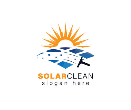Clean Solar Panel vector slogo
