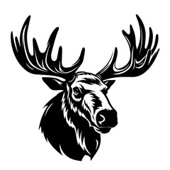 Impressive Moose Head Vector Illustration