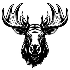 Impressive Moose Head Vector Illustration