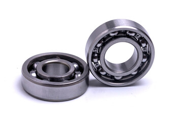 Ball bearings on a white background