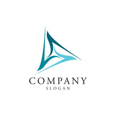 Triangle logo design timeless emblem brand identity logotype abstract minimalist monogram typography vector logo