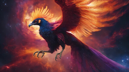 Nebula Phoenix

Description The Nebula Phoenix is a cosmic bird with wings that resemble swirling galaxies. Witness the physics of space and time as it flaps through the digital cosmos.